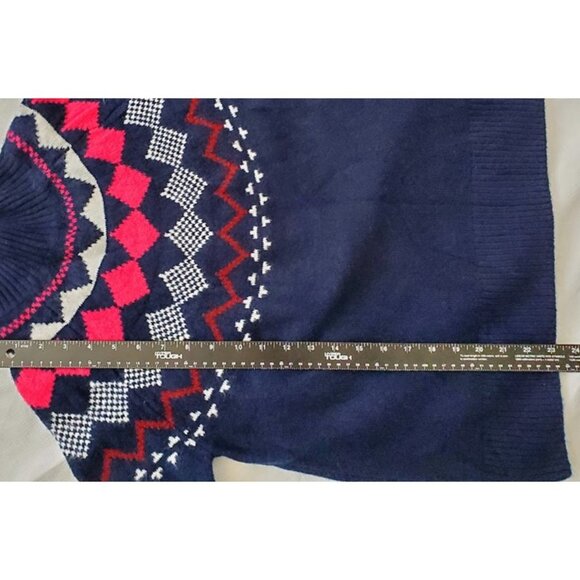 Vince Camuto Soft Cozy Fair Isle Mock Neck Sweater Blue - Size S - Picture 5 of 6